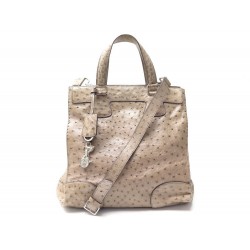 SAC A MAIN CELINE ORLOV CABAS EN CUIR D'AUTRUCHE BEIGE BANDOULIERE TOTE BAG