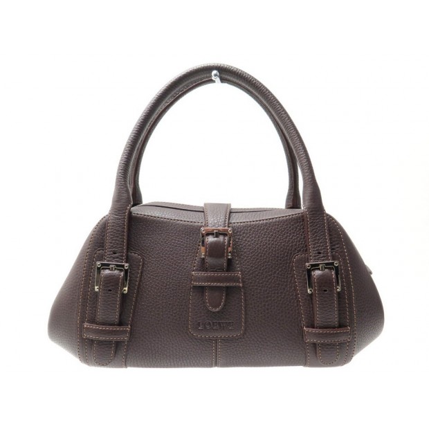 NEUF SAC A MAIN LOEWE SENDA EN CUIR GRAINE MARRON NEW LEATHER HAND BAG 650€