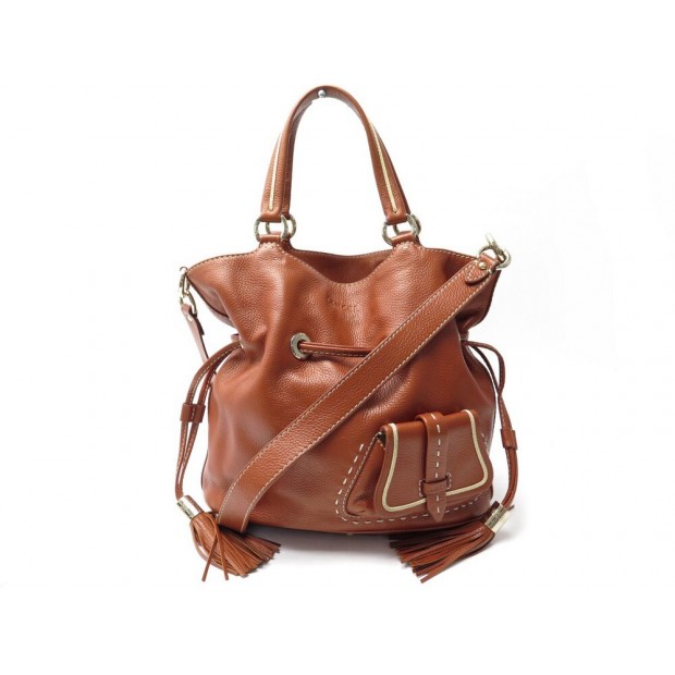 SAC A MAIN LANCEL PREMIER FLIRT M A02174 SEAU BANDOULIERE CUIR MARRON BAG 695€