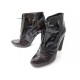 CHAUSSURES LOUIS VUITTON BOTTINES 38 CUIR VERNI NOIR BLACK LEATHER BOOTS 1050€