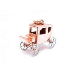 PENDENTIF HERMES CHARM CALECHE EN PLAQUE OR ROSE GOLD CARRIAGE PENDANT 300€