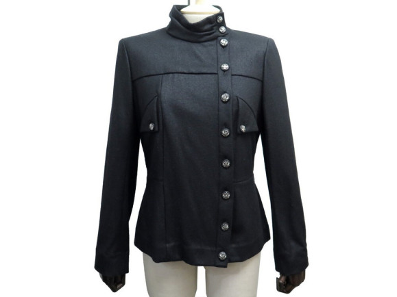 veste chanel p36079v19004 l 42 en laine noir