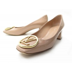 CHAUSSURES LOUIS VUITTON MADELEINE 39 ESCARPINS CUIR VERNIS BEIGE PUMP SHOE 750€