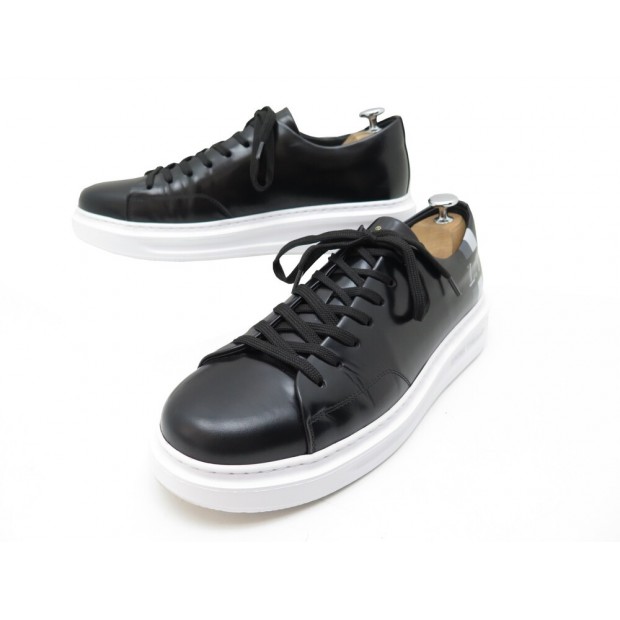 LOUIS VUITTON SHOES CLIPPER SNEAKERS 7 41 BLACK LEATHER SNEAKERS SHOES