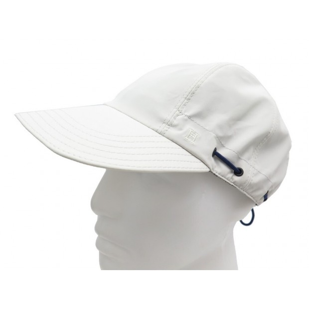 NEUF CASQUETTE HERMES VINCE EN NYLON M GRIS CLAIR CRAIE CHAPEAU NEW CAP 260€