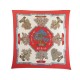 FOULARD HERMES BONSAI CARRE 90 EN SOIE ROUGE CATHERINE BASCHET SILK SCARF 410€