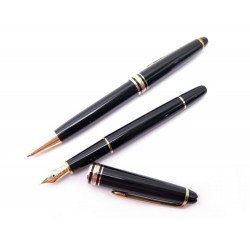 PARURE STYLO MONTBLANC MEISTERSTUCK CLASSIQUE DORE BILLE + PLUME NOIR PEN 790€