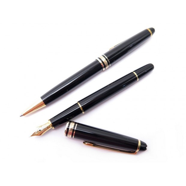 PARURE STYLO MONTBLANC MEISTERSTUCK CLASSIQUE DORE BILLE + PLUME NOIR PEN 790€