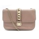 SAC A MAIN VALENTINO GLAM LOCK MEDIUM BANDOULIERE EN CUIR ROSE HANDBAG 1680€