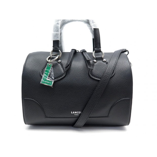 NEUF SAC A MAIN LANCEL IZY BOWLING A11517 BANDOULIERE CUIR NOIR NEW HANDBAG 595€