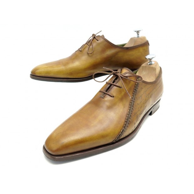 CHAUSSURES BERLUTI RICHELIEU ALESSANDRO SCRITTO 9 43 EN CUIR PATINE SHOES 1920€