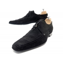 CHAUSSURES LOUIS VUITTON DERBY 3 OEILLETS 8.5 42.5 VEAU VELOURS NOIR SHOES 820€