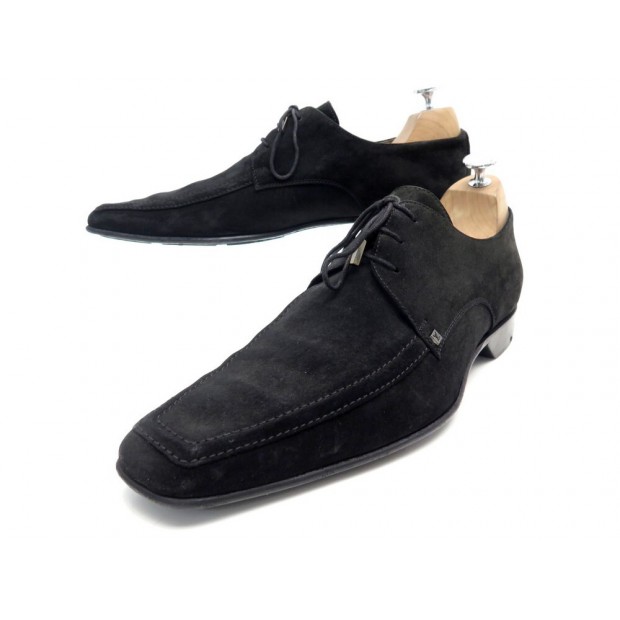 CHAUSSURES LOUIS VUITTON DERBY 3 OEILLETS 8.5 42.5 VEAU VELOURS NOIR SHOES 820€