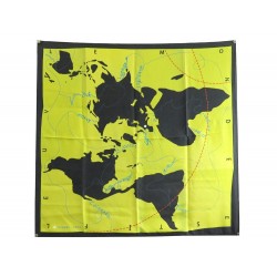 FOULARD HERMES LE MONDE EST UN FLEUVE BARRET CARRE 90 EN SOIE SILK SCARF 410€