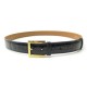 CEINTURE HERMES TAILLE 80 CUIR CROCODILE NOIR & BOUCLE VERMEIL LEATHER BELT