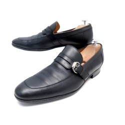 CHAUSSURES GUCCI MOCASSINS A BOUCLE 181812 EN CUIR NOIR 41E LEATHER SHOES 670€