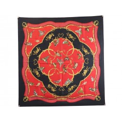 FOULARD HERMES LA CLE DES CHAMPS FACONNET CARRE 90 SOIE BROCHEE SILK SCARF 410€