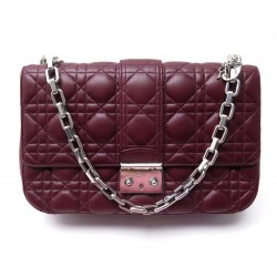 SAC A MAIN CHRISTIAN DIOR MISS BANDOULIERE CUIR CANNAGE BORDEAUX HAND BAG 2520€