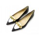 NEUF CHAUSSURES BALLERINES CHRISTIAN LOUBOUTIN STUDS 35.5 CUIR NOIR SHOES 495