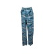 NEUF PANTALON BALENCIAGA LONG 527828 LOGO S 36 EN SOIE BLEUE NEW PANTS 1150€