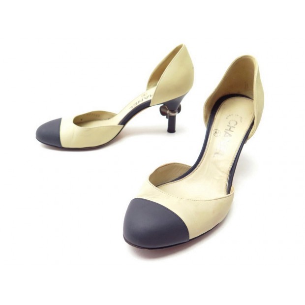 CHAUSSURES CHANEL ESCARPINS CAMELIA G27560 36.5 EN CUIR SUEDE BEIGE SHOES 950€