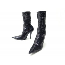 NEUF CHAUSSURES BALENCIAGA BOTTINES KNIFE 36 SEQUINS NOIR NEW BOOTS SHOES 1695€