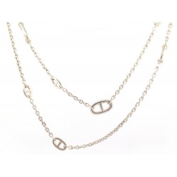 COLLIER HERMES SAUTOIR FARANDOLE 120CM EN ARGENT MASSIF SILVER NECKLACE 1300€