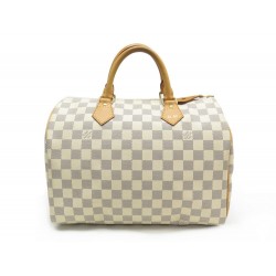 SAC LOUIS VUITTON SPEEDY 30 EN TOILE DAMIER AZUR N41370 BEIGE HAND BAG 1150€