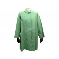 VINTAGE MANTEAU HERMES IMPERMEABLE TRENCH M 40 EN COTON VERT COAT 1980€