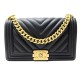 SAC A MAIN CHANEL BOY MEDIUM EN CUIR MATELASSE NOIR BANDOULIERE HAND BAG 5400€