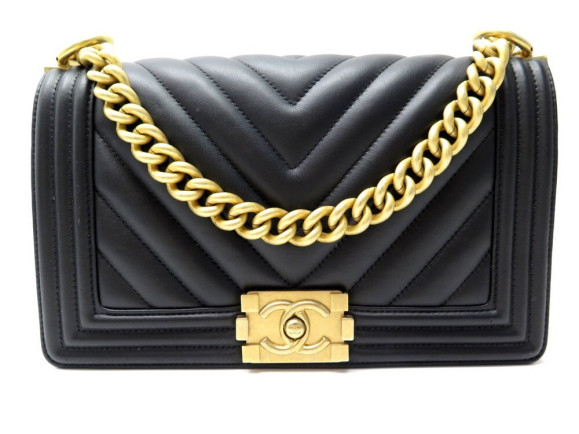 sac a main chanel boy medium en cuir matelasse noir