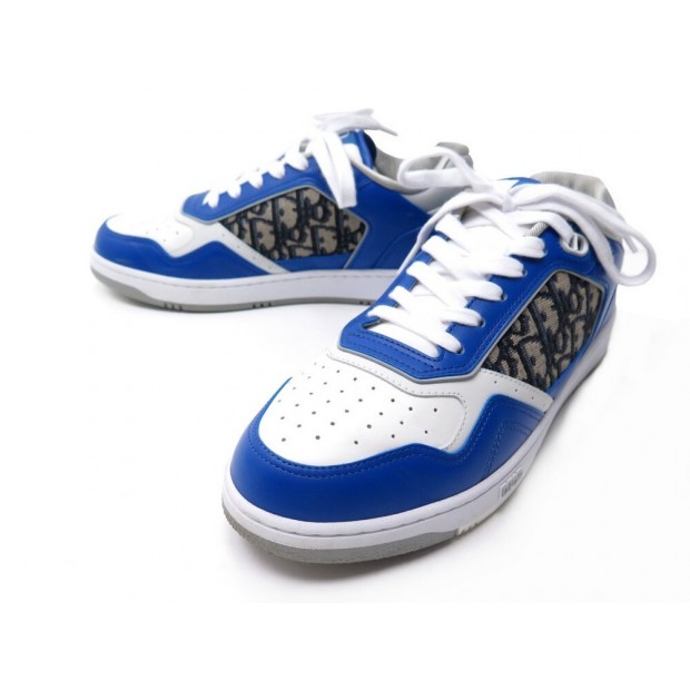 CHAUSSURES BASKETS DIOR 3SN272ZIR SNEAKERS B27 41.5 EN CUIR BLEU ET TOILE 890€