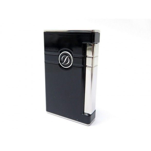 NEUF BRIQUET ST DUPONT TORCHE LIGNE 2 EN LAQUE NOIRE ET PALLADIUM LIGHTER 289€