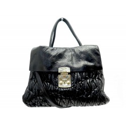 SAC A MAIN MIU MIU HOBO EN CUIR GAUFRE NOIR BANDOULIERE LEATHER HAND BAG 2070€