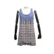 NEUF ROBE CHANEL COURTE DEBARDEUR P50987W05628 TWEED COTON BLEU L 42 DRESS 4890€