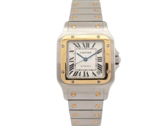 montre cartier santos galbee xl 32mm or acier