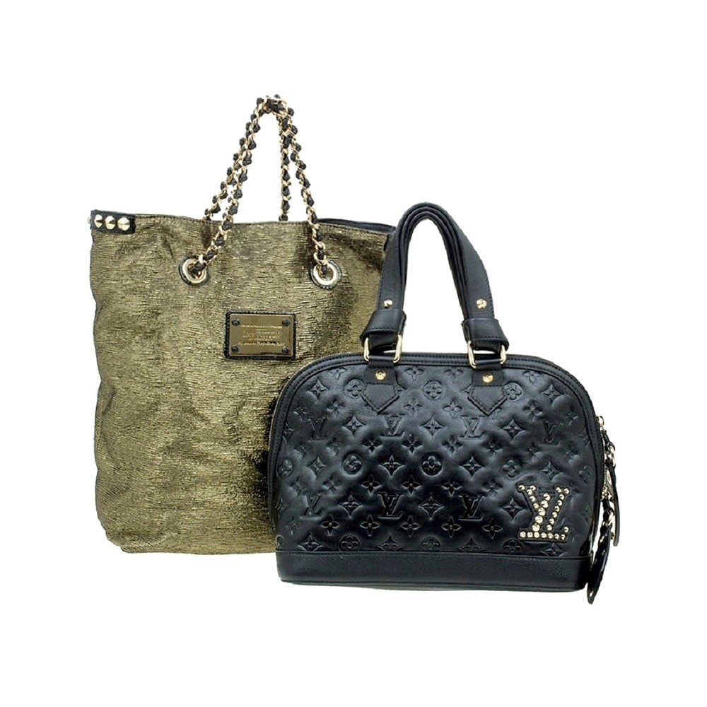 Louis Vuitton Black Monogram Empreinte Leather Double Jeu Neo Alma Bag  Louis Vuitton