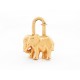 RARE CADENAS HERMES CHARM ELEPHANT EN METAL DORE PENDENTIF PORTE CLE PADLOCK