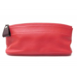 NEUF POCHETTE HERMES TROUSSE EN CUIR ROUGE + BOITE NEW PENCIL CASE POUCH