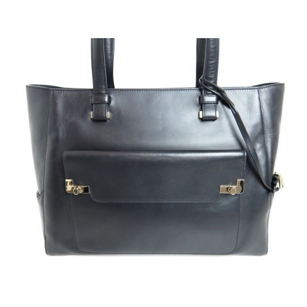 SAC A MAIN L DE LANCEL A06254 CABAS SHOPPING TOTE CUIR NOIR HAND BAG 1490€