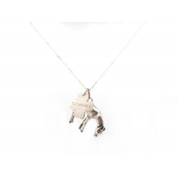 LOT 2 PENDENTIFS CHARMS CHANEL TREFLE & BAMBI DEER + CHAINE COLLIER ARGENT 9€