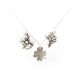 LOT 3 PENDENTIFS CHARMS CHANEL TREFLE CAMELIA CROIX + CHAINE COLLIER ARGENT 9€