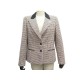 VESTE CHANEL M 40 EN TWEED DE COTON ROSE NOIR BLANC JACKET VEST 5650€