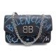 NEUF SAC A MAIN BALENCIAGA BB CHAIN GRAFFITI 526682 BANDOULIERE CUIR NOIR 1350€