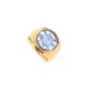 VINTAGE BAGUE LALIQUE T55 PLAQUE OR DORE & FLEUR PIVOINE EN CRISTAL BLEU RING