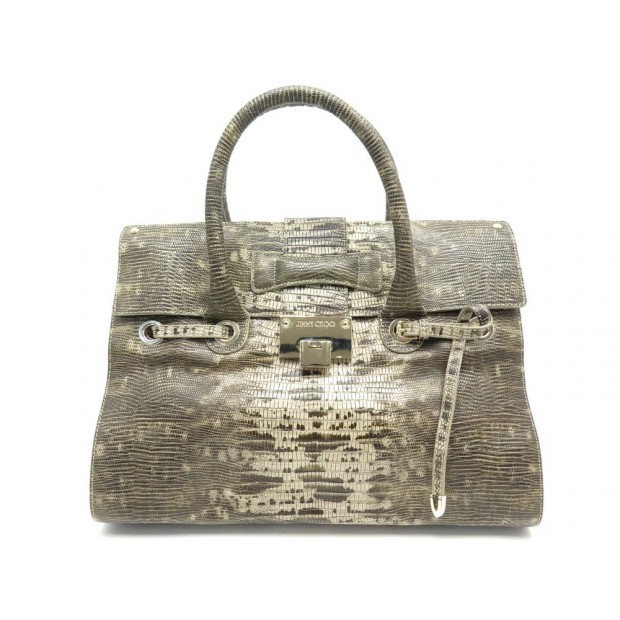 NEUF SAC A MAIN JIMMY CHOO ROSALIE CABAS EN CUIR FACON LEZARD LIZARD BAG 1495€