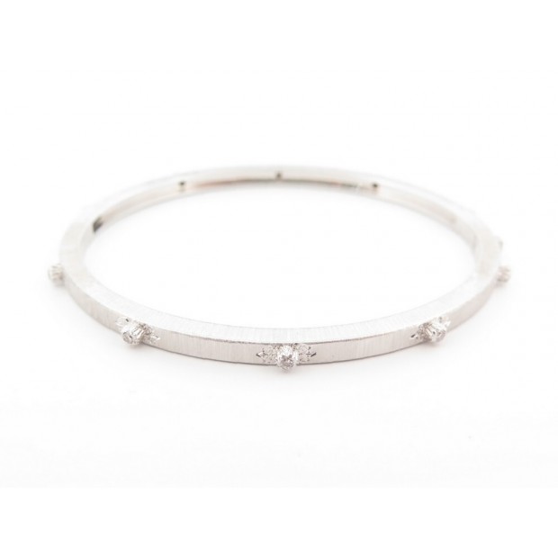 BRACELET BUCCELLATI MACRI CLASSICA 15 CM EN OR BLANC ET DIAMANTS JEWEL 5800€