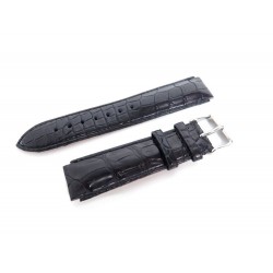 NEUF BRACELET TECHNOMARINE POUR MONTRE 20 MM EN CUIR DE CROCODILE NOIR WATCH