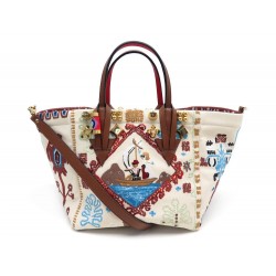 NEUF SAC A MAIN CABAS CHRISTIAN LOUBOUTIN GREEKABA PM 3225069J596 EN COTON 1790€