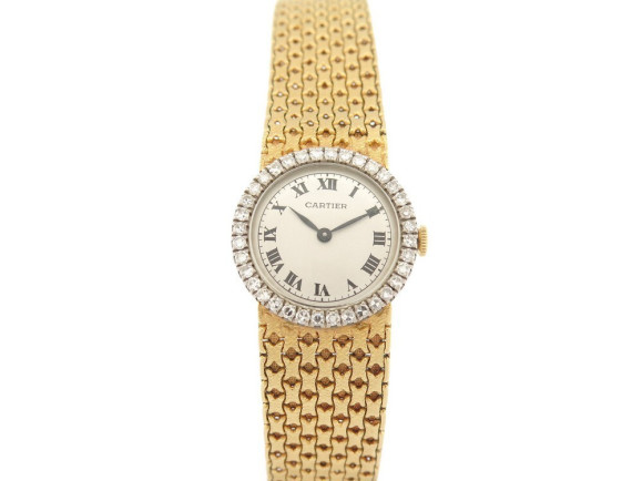 montre cartier mecanique 24 mm or jaune 18k et
